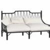 Casa Padrino Luxus Jugendstil Sofa Schwarz / Creme 190 cm - Garten & Hotel Möbel