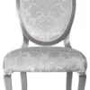 Casa Padrino Luxus Jugendstil Esszimmerstuhl 6er Set Silber / Grau / Silber 51 x 48 x H. 106 cm - Elegante Küchenstühle mit Muster - Barock & Jugendstil Esszimmer Möbel - Luxus Qualität