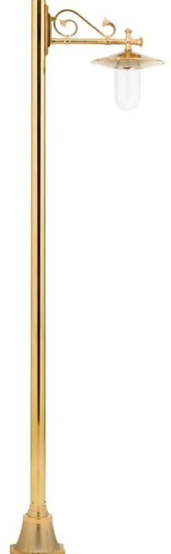 Casa Padrino Luxus Jugendstil Gartenlaterne Gold 60 x 30 x H. 220 cm - Aluminium Garten Stehleuchte - Nostalgische Outdoor Beleuchtung - Luxus Qualität - Made in Italy