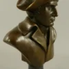 Casa Padrino Luxus Jugendstil Bronze Skulptur Napoleon Bronze / Schwarz 15 x 10 x H. 25 cm - Bronze Büste mit Marmorsockel - Bronzefigur - Dekofigur - Deko Accessoires