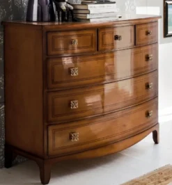 Casa Padrino Luxus Jugendstil Kommode Braun 124 x 58 x H. 106 cm - Massivholz Schrank mit 6 Schubladen - Barock & Jugendstil Möbel