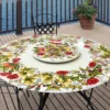 Casa Padrino Luxus Jugendstil Gartentisch Blütenkranz Ø 150 cm - Runder Esstisch aus handbemaltem Lavastein - Gastronomie Möbel - Made in Italy