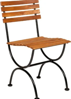 Casa Padrino Luxus Jugendstil Gartenstuhl Braun / Schwarz 43 x 42 x H. 79 cm - Garten & Terrassen Stuhl - Jugendstil Garten & Terrassen Möbel