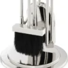 Casa Padrino Luxus Kaminbesteck Set Silber Ø 27,5 x H. 71 cm - 4 teilige Kamingarnitur mit Ständer - Kamin Zubehör