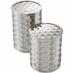 Casa Padrino Luxus Keksdosen 2er Set Silber - Luxus Accessoires