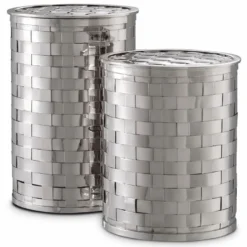 Casa Padrino Luxus Keksdosen 2er Set Silber - Luxus Accessoires