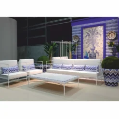 Casa Padrino Luxus Keramik Blumentopf Blau / Weiß Ø 79 x H. 63 cm - Garten Deko