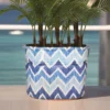 Casa Padrino Luxus Keramik Blumentopf Blau / Weiß 84 x 58 x H. 60 cm - Garten Deko