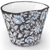 Casa Padrino Luxus Keramik Blumentopf Schwarz / Mehrfarbig Ø 27 x H. 20 cm - Runder handgefertigter & handbemalter Keramik Pflanzentopf - Luxus Qualität - Made in Italy