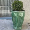 Casa Padrino Luxus Keramik Blumentopf Grün Ø 65 x H. 61 cm - Hotel & Garten Deko
