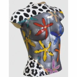 Casa Padrino Luxus Keramik Deko Frauen Torso Bunt H. 56 cm - Handgefertigt & Handbemalt