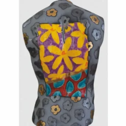 Casa Padrino Luxus Keramik Deko Männer Torso Bunt H. 62 cm - Handgefertigt & Handbemalt