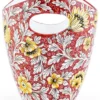 Casa Padrino Luxus Keramik Eiseimer Rot / Mehrfarbig Ø 27 x H. 25 cm - Handgefertigter & handbemalter Eiskübel - Weinkühler - Sektkühler - Champagnerkühler - Luxus Qualität - Made in Italy