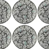 Casa Padrino Luxus Keramik Teller 6er Set Schwarz / Mehrfarbig Ø 40 cm - Handgefertigte & handbemalte Essteller mit Blumendesign - Hotel & Restaurant Accessoires - Luxus Qualität - Made in Italy