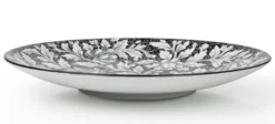 Casa Padrino Luxus Keramik Teller 6er Set Schwarz / Mehrfarbig Ø 40 cm - Handgefertigte & handbemalte Essteller mit Blumendesign - Hotel & Restaurant Accessoires - Luxus Qualität - Made in Italy