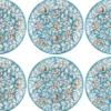 Casa Padrino Luxus Keramik Teller 6er Set Hellblau / Mehrfarbig Ø 40 cm - Handgefertigte & handbemalte Essteller mit Blumendesign - Hotel & Restaurant Accessoires - Luxus Qualität - Made in Italy