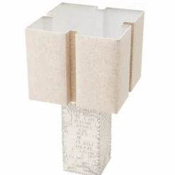 Casa Padrino Luxus Keramik Tischleuchte mit Lampenschirm Antik Weiß / Beige H. 79 cm