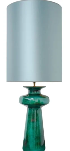Casa Padrino Luxus Keramik Tischleuchte Grün / Türkis 45 x H. 117 cm - Luxus Qualität