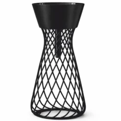 Casa Padrino Luxus Keramik Waschbecken mit Metallständer Schwarz H. 85 cm - Made in Italy