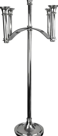 Casa Padrino Luxus Kerzenhalter Silber 47 x 47 x H. 101,5 cm - Art Deco Aluminium Kerzenständer