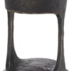 Casa Padrino Luxus Kerzenhalter Bronzefarben / Schwarz Ø 13 x H. 24 cm - Messing Kerzenständer mit Granitsockel - Deko Accessoires