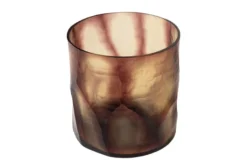 Casa Padrino Luxus Kerzenhalter Lila Ø 17,5 x H. 15,5 cm - Windlicht aus massivem Farbglas in Lila und Klar, auch als Vase verwendbar - Luxus Deko Accessoires