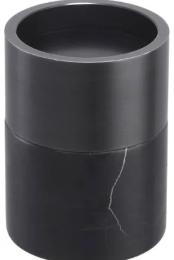 Casa Padrino Luxus Kerzenhalter Set Schwarz / Bronzefarben - 3 runde Marmor Kerzenhalter - Luxus Qualität - Deko Accessoires