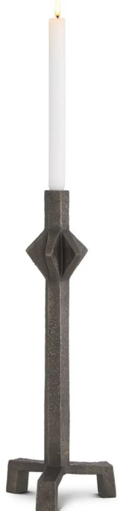 Casa Padrino Luxus Kerzenhalter Bronzefarben 18,5 x 16,5 x H. 50 cm - Messing Kerzenständer - Hotel & Restaurant Deko Accessoires - Luxus Qualität