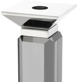 Casa Padrino Luxus Kerzenhalter 3er Set - Kristallglas Metall Grau / Silber - 12 x 12 x H. 30/43/57 cm