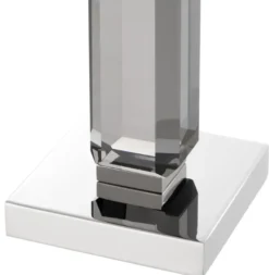 Casa Padrino Luxus Kerzenhalter 3er Set - Kristallglas Metall Grau / Silber - 12 x 12 x H. 30/43/57 cm