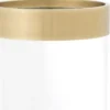 Casa Padrino Luxus Kerzenleuchter Antik Messing Ø 20,5 x H. 41,5 cm - Runder Glas Kerzenleuchter mit Aluminium Ring - Luxus Qualität