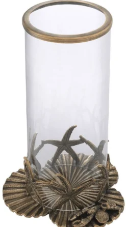 Casa Padrino Luxus Kerzenleuchter Vintage Messingfarben Ø 20,5 x H. 31,5 cm - Luxus Deko Accessoires