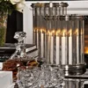 Casa Padrino Luxus Kerzenleuchter Silber Ø 26 x H. 41,5 cm - Designer Windlicht - Hotel & Restaurant Accessoires - Luxus Deko Accessoires