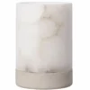 Casa Padrino Luxus Kerzenleuchter Alabaster / Grau H. 28 cm - Luxus Accessoires
