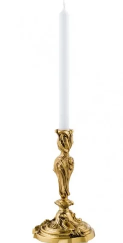 Casa Padrino Luxus Kerzenständer im Antikstil Gold - Massiver Kerzenhalter aus Messing, 25 cm Höhe, 14 cm Durchmesser