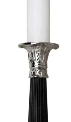 Casa Padrino Luxus Kerzenständer Nickel Finish Paris - schwere Ausführung - Kerzenhalter Kerzenleuchter