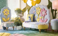 Casa Padrino Luxus Kindersessel Sonnenblume Bunt - Kinderzimmer Sessel - Kinderzimmer Möbel - Erstklassische Qualität - Made in Italy