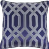 Casa Padrino Luxus Kissen blau mit Muster 60 x 60 cm - Luxus Accessoires