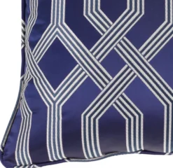 Casa Padrino Luxus Kissen blau mit Muster 60 x 60 cm - Luxus Accessoires
