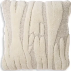 Casa Padrino Luxus Kissen Elfenbein 60 x 60 cm - Handgewebtes Deko Woll Kissen - Quadratisches Zierkissen - Wohnzimmer Dekoration - Luxus Deko Accessoires