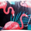 Casa Padrino Luxus Kissen Malibu Flamingos Schwarz / Mehrfarbig 35 x 55 cm - Feinster Samtstoff - Deko Wohnzimmer Kissen