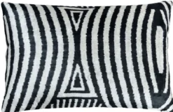 Casa Padrino Luxus Kissen Mod2 Schwarz / Weiß 60 x 40 cm - Wohnzimmer Deko Accessoires