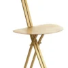 Casa Padrino Luxus Klappstuhl Gold 42 x 32 x H. 88 cm - Metall Stuhl mit Swarovski Kristallglas - Luxus Möbel