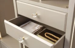 Casa Padrino Luxus Kleiderschrank Beige 326 x 60 x H. 230 cm - Offener Schlafzimmer Schrank - Schlafzimmer Möbel - Hotel Möbel - Luxus Möbel - Luxus Einrichtung - Schlafzimmer Einrichtung
