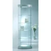Casa Padrino Luxus Klein-Oval-Ladenvitrine 65 x 44 cm H. 190 cm mit 2 LED-Spots - Ladeneinrichtung - Boutique Möbel - Made in Italy