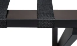 Casa Padrino Luxus Kofferständer Gepäckablage aus Buchenholz und Kunstleder in Schwarz 70 x 41 x H. 61 cm