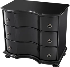 Casa Padrino Luxus Kommode mit 3 Schubladen Schwarz / Antik Messing 94 x 60 x H. 87 cm - Luxus Qualität