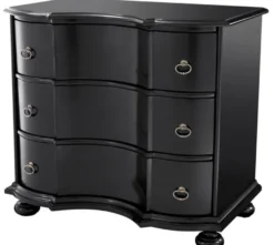 Casa Padrino Luxus Kommode mit 3 Schubladen Schwarz / Antik Messing 94 x 60 x H. 87 cm - Luxus Qualität