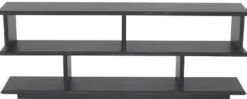 Casa Padrino Luxus Konsole Anthrazitgrau 230 x 40 x H. 85,5 cm - Edler Konsolentisch mit 2 Regalen - Massivholz Regalschrank - Luxus Wohnzimmer Möbel