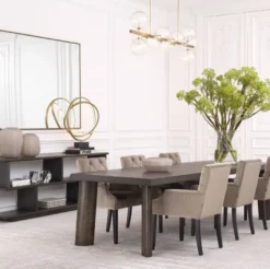 Casa Padrino Luxus Konsole Anthrazitgrau 230 x 40 x H. 85,5 cm - Edler Konsolentisch mit 2 Regalen - Massivholz Regalschrank - Luxus Wohnzimmer Möbel